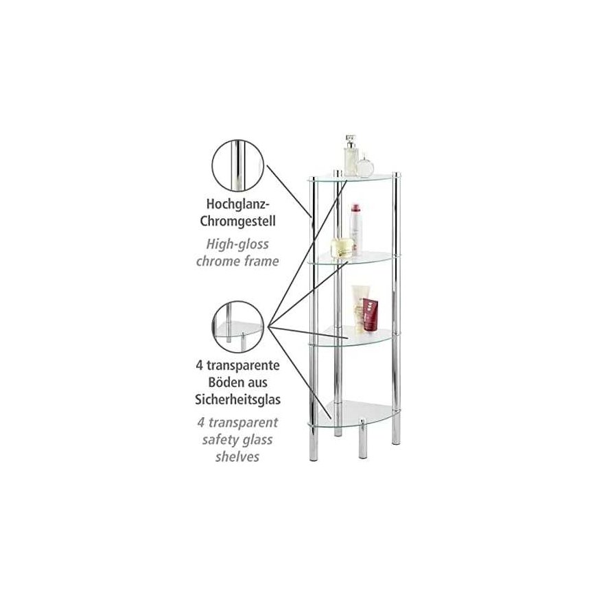 Corner shelf for the bathroom YAGO, glass - 4 levels, WENKO – 2