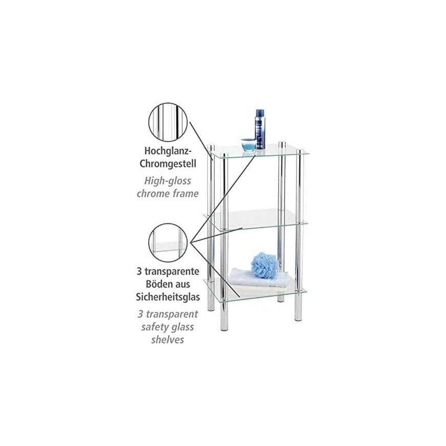 Corner shelf for the bathroom YAGO, glass - 4 levels, WENKO – 4