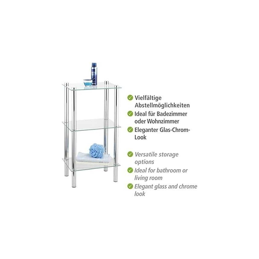 Corner shelf for the bathroom YAGO, glass - 4 levels, WENKO – 5
