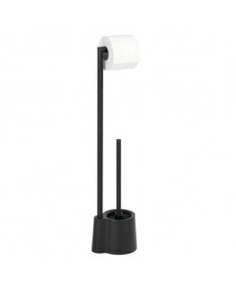 Toilet brush stand and toilet paper AVOLA Black, Wenko