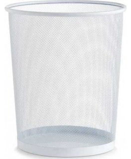 Steel mesh paper basket, White, ZELLER