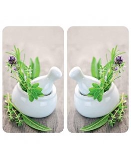 PIECES Glass plates HERB GARDEN for stove - 2 pcs, WENKO