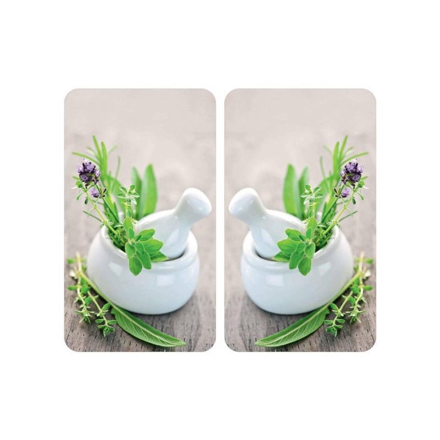 PIECES Glass plates HERB GARDEN for stove - 2 pcs, WENKO