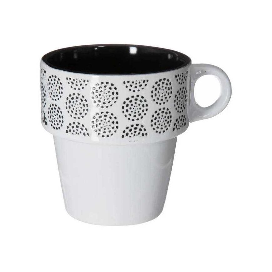 Secret De Gourmet Set of 6 Porcelain Mugs on Stand, Coffee Mugs, Mug Set, Porcelain Mugs, Black Mugs, Mugs on Stand – 2