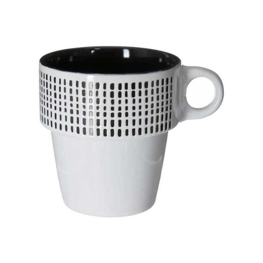 Secret De Gourmet Set of 6 Porcelain Mugs on Stand, Coffee Mugs, Mug Set, Porcelain Mugs, Black Mugs, Mugs on Stand – 3