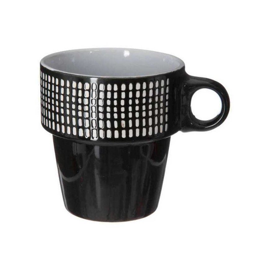 Secret De Gourmet Set of 6 Porcelain Mugs on Stand, Coffee Mugs, Mug Set, Porcelain Mugs, Black Mugs, Mugs on Stand – 5