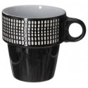 Secret De Gourmet Set of 6 Porcelain Mugs on Stand, Coffee Mugs, Mug Set, Porcelain Mugs, Black Mugs, Mugs on Stand