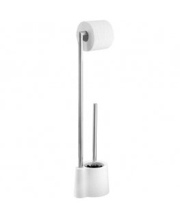 Wenko Toilet paper holder with container and brush, 66.5 cm high