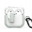 - AirPods 4 PECP Series PC+TPU Cover with Hook White Green - AirPods 4 PECP Series PC+TPU Cover with Hook White Green