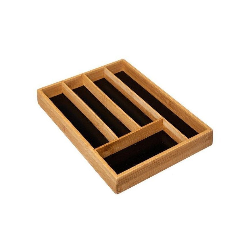 Bamboo Cutlery Organizer, 5 compartments, bamboo filling