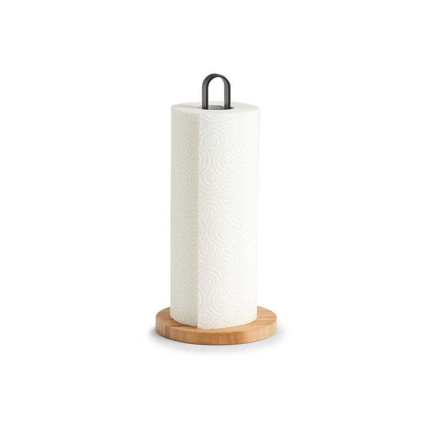 Zeller Keittiöpaperiteline, bambu / metalli, musta, 15x31,5 cm