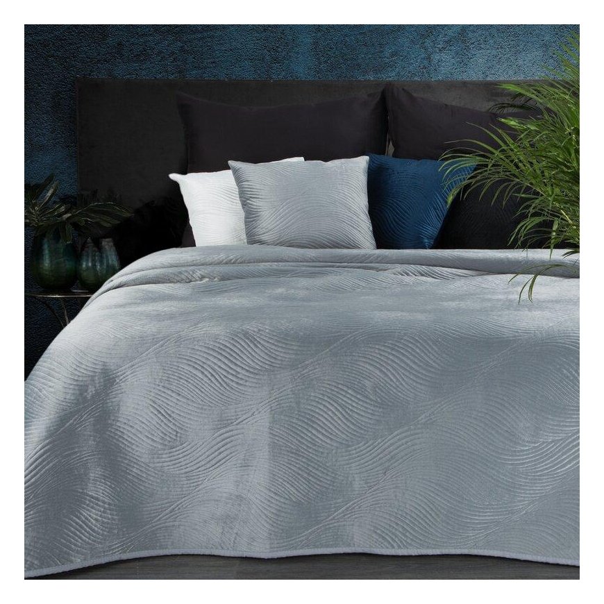 Eurofirany RIA5 Velvet tyynyliina, tikattu perinteisellä tavalla, aaltoileva kuvio, 45X45 cm, väri: sininen – 3