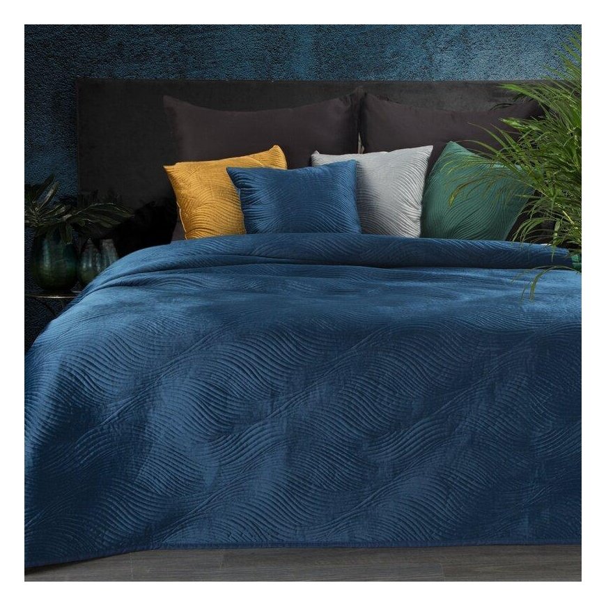 Eurofirany RIA5 Velvet tyynyliina, tikattu perinteisellä tavalla, aaltoileva kuvio, 45X45 cm, väri: sininen – 4