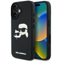 Karl Lagerfeld HC 3D Rubber Double Heads -kotelo iPhone 16:lle musta