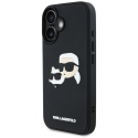 Dėklas Karl Lagerfeld HC 3D Rubber Double Heads do iPhone 16 juoda