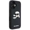 Karl Lagerfeld HC 3D Rubber Double Heads -kotelo iPhone 16:lle musta