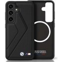 Case BMW Leather Oversized Stripes MagSafe for Samsung Galaxy S25 black Case BMW Leather Oversized Stripes MagSafe for Samsung Galaxy S25 black
