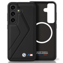Kotelo BMW Nahka Ylisuuret Stripes MagSafe Samsung Galaxy S25 mustalle Kotelo BMW Nahka Ylisuuret Stripes MagSafe Samsung Galaxy S25 mustalle