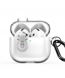 Apple AirPods 4 PECL Series PC+TPU Cover with Hook Clear