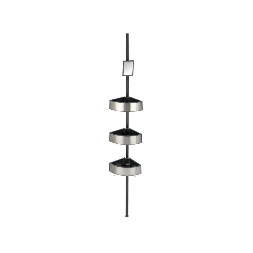 Corner shower shelves black, premium quality large shelves, aluminum, Wenko, height 70-260 cm