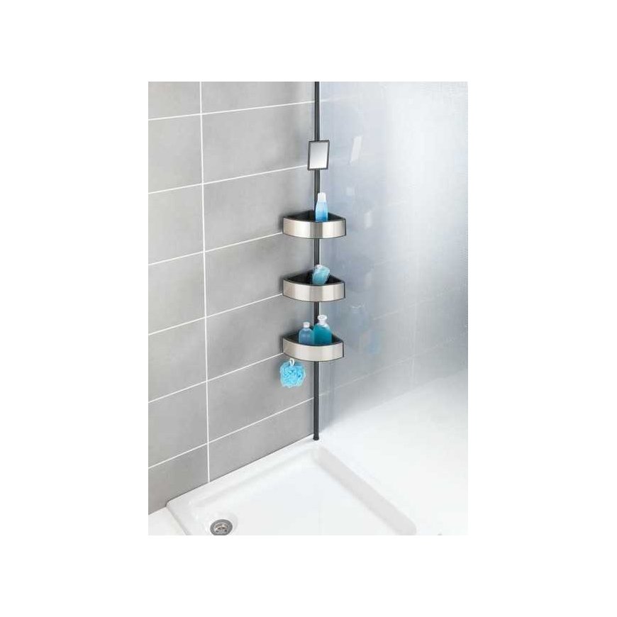 Kulmasuihkuhyllyt mustat, korkealaatuiset isot hyllyt, alumiinia, Weko, korkeus 70-260 cm – 5