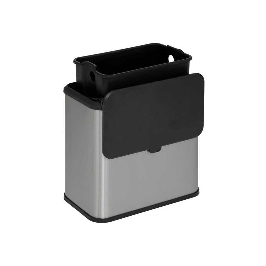Steel ECO bio waste bin with stainless steel body, 5 l – 2