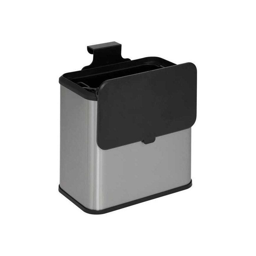 Steel ECO bio waste bin with stainless steel body, 5 l – 3