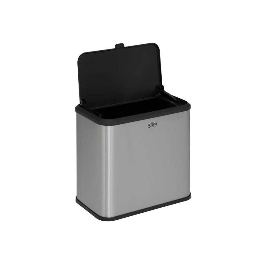 Steel ECO bio waste bin with stainless steel body, 5 l – 4