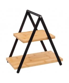 Bamboo Tray for cakes, fruits, bamboo, two-tier, height 29.3 cm