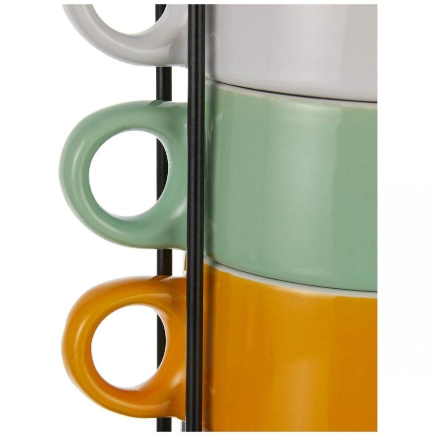 Dekoracja Domu set of 6 colored cappuccino cups + metal stand – 3