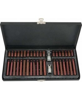 Screwdriver bit set Condor Werkzeug C72100 3/8'' + 1/2'' TX/HEX/SL 40 pcs.