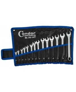 Combination wrench set Condor Werkzeug C0035-14T 6-19 mm 14 pcs.