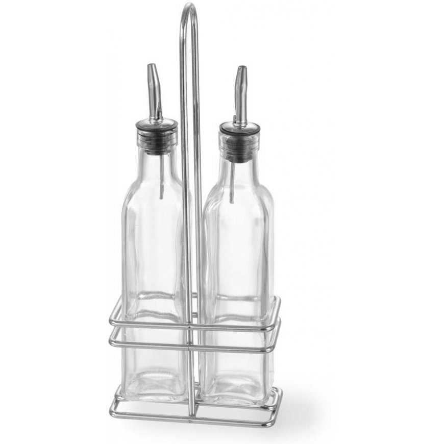 Table set for oil and vinegar, glass bottles, 2 x 237 ml, Hendi