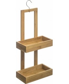 5five Simply Smart Bamboo Bathroom Shelf for Bathroom Accessories, Hanging, Bamboo Shower Shelf, 2 Tiers