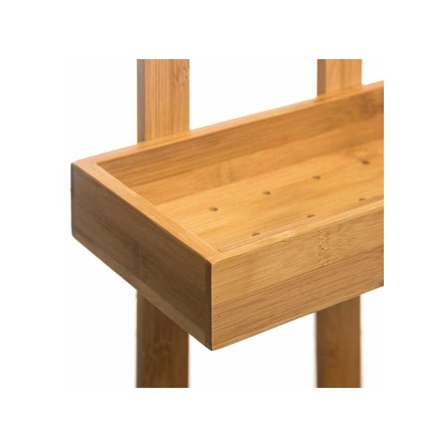 5five Simply Smart Bamboo Vonios lentyna vonios reikmenims, pakabinama, bambukinė dušo lentyna, 2 lygiai – 3