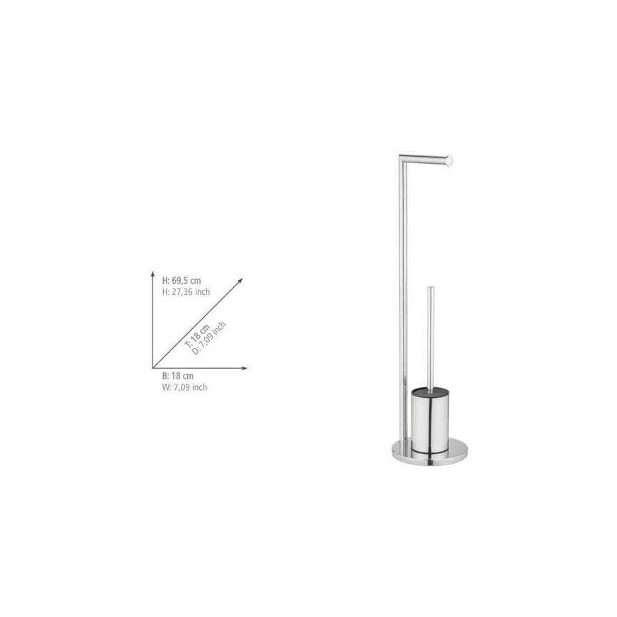Wenko FERLA toilet brush stand with paper holder 2in1