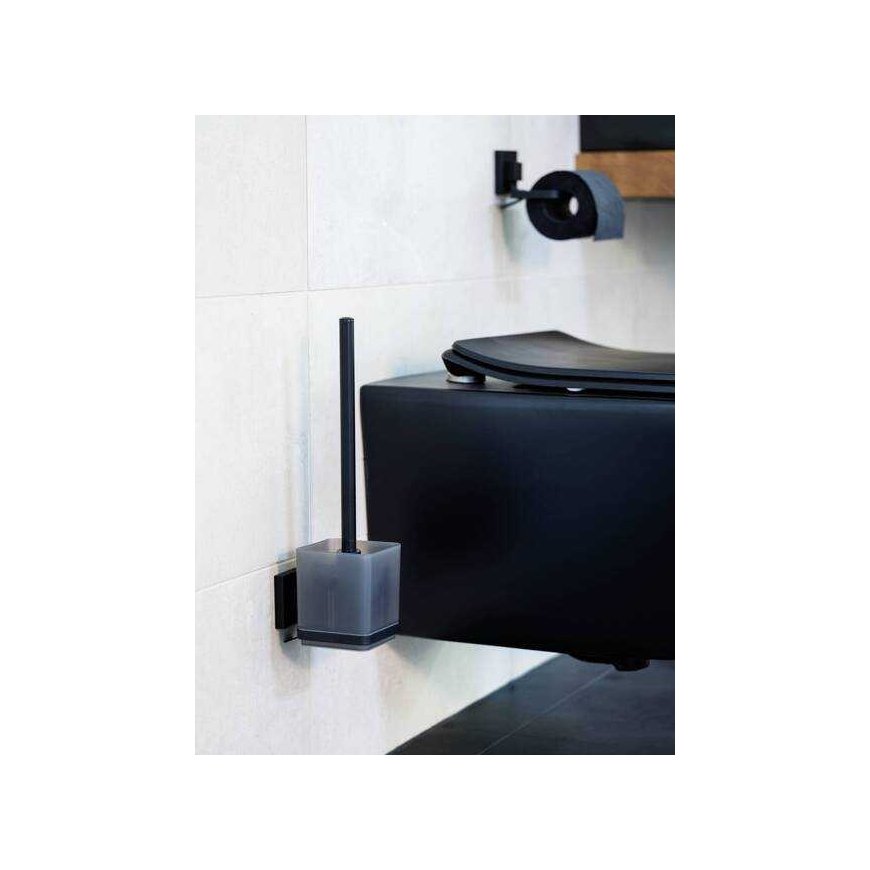 Wenko Square QUADRO toilet brush container, installation without drilling – 3