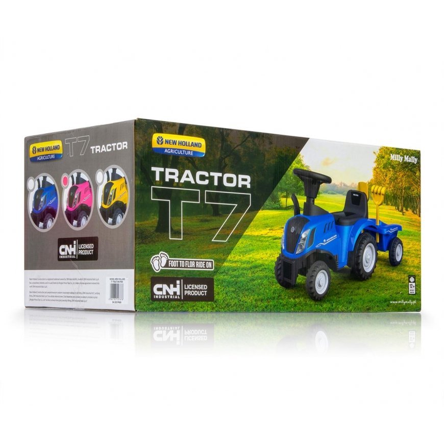 Milly Mally Ride Vehicle New Holland T7 Rožinė traktorius – 5