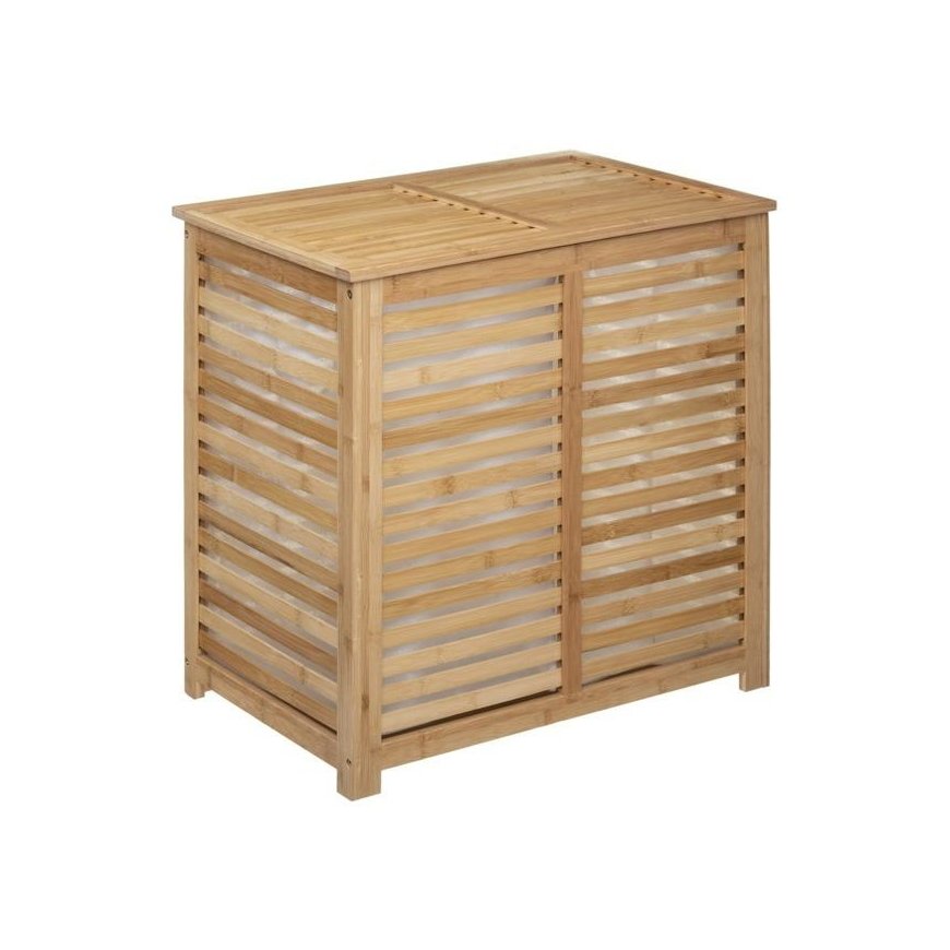 Bamboo Laundry basket, double, 2 compartments, SICELA, bamboo
