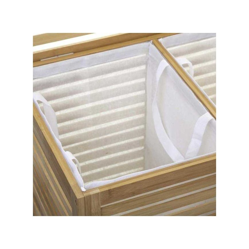 Bamboo Laundry basket, double, 2 compartments, SICELA, bamboo – 4