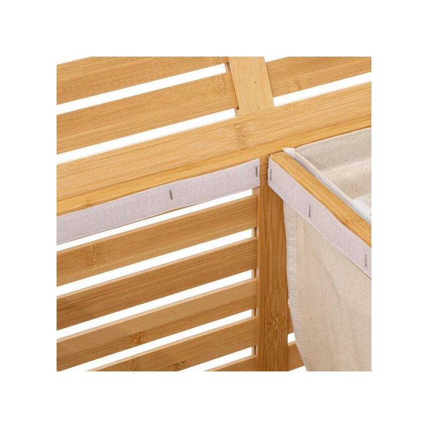 Bamboo Laundry basket, double, 2 compartments, SICELA, bamboo – 5