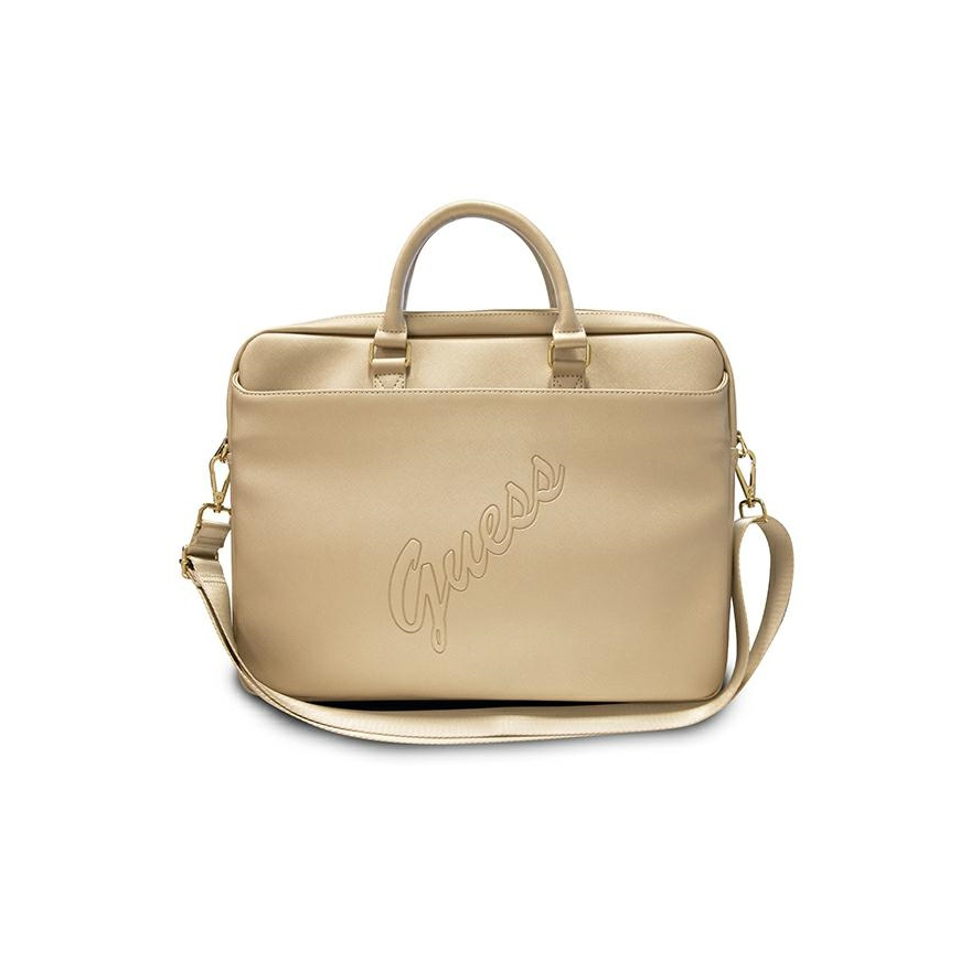 Guess Bag GUCB15PUSASLG 16quot Gold/Gold Saffiano Script – 2
