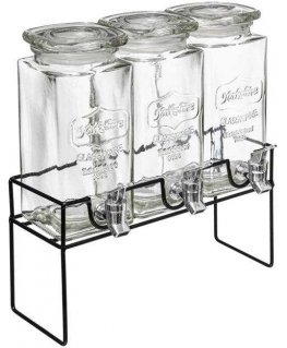Secret de Gourmet MODERN beverage dispenser on stand, 3 x 1.5 L