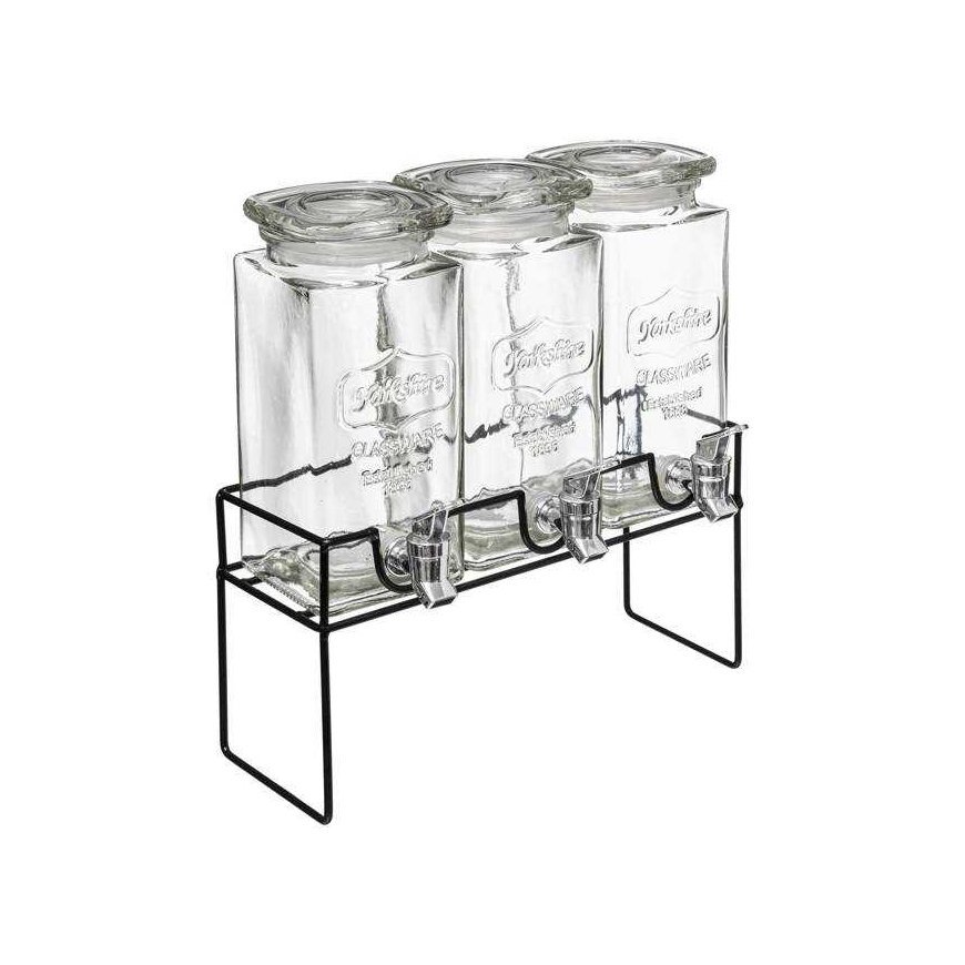 Secret de Gourmet MODERN gėrimų dozatorius ant stovo, 3 x 1,5 L