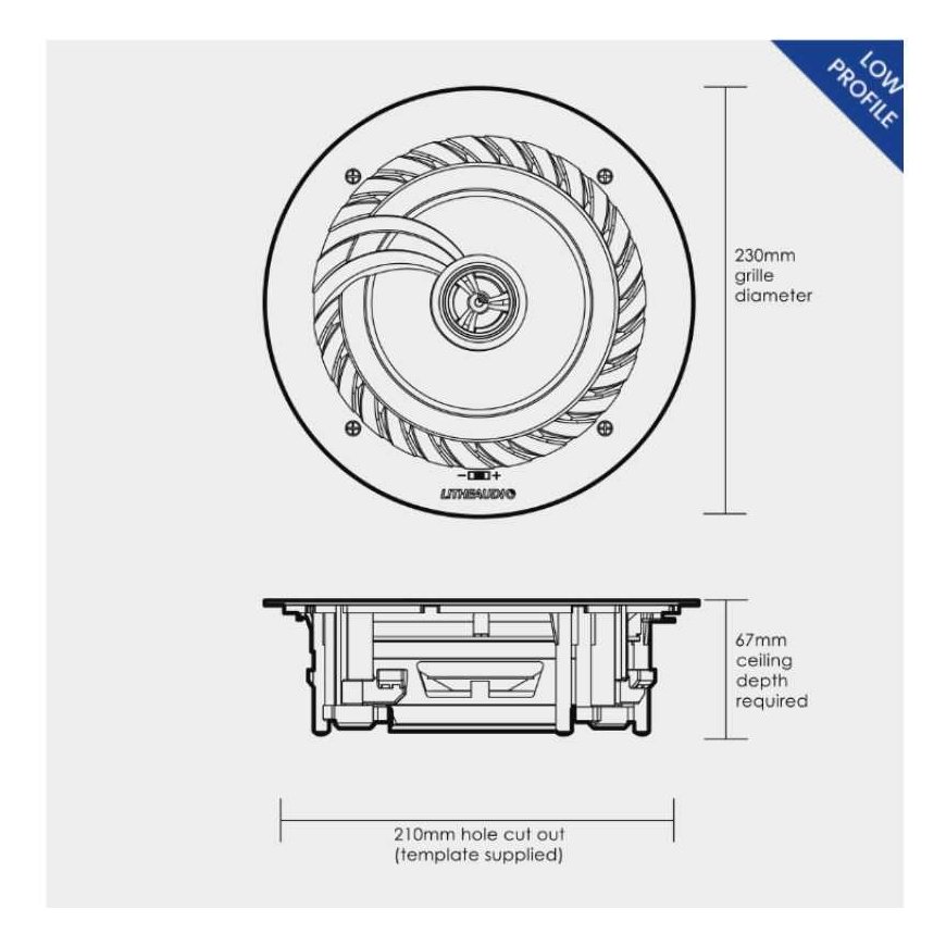 Bose Lithe Audio 6.5" 2-Way LOW PROFILE Pasyvinis IP44 lubinis garsiakalbis, 01568 – 2