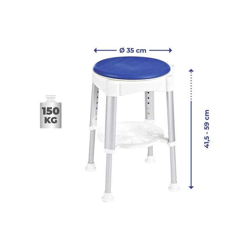 Maximex suihkutuoli, kääntyvä istuin, korkeus 41,5-59 cm – 4