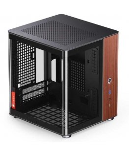 Jonsbo TK-0 PC-kotelo, minitorni, mini-ITX, karkaistu lasi, puu - musta
