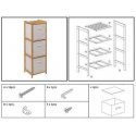 Bamboo TIDY high bamboo shelf with 3 fabric baskets, height 109.5 cm Bamboo TIDY high bamboo shelf with 3 fabric baskets, height 109.5 cm