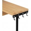 Bamboo 3-tier corner shelf made of bamboo and black stainless steel