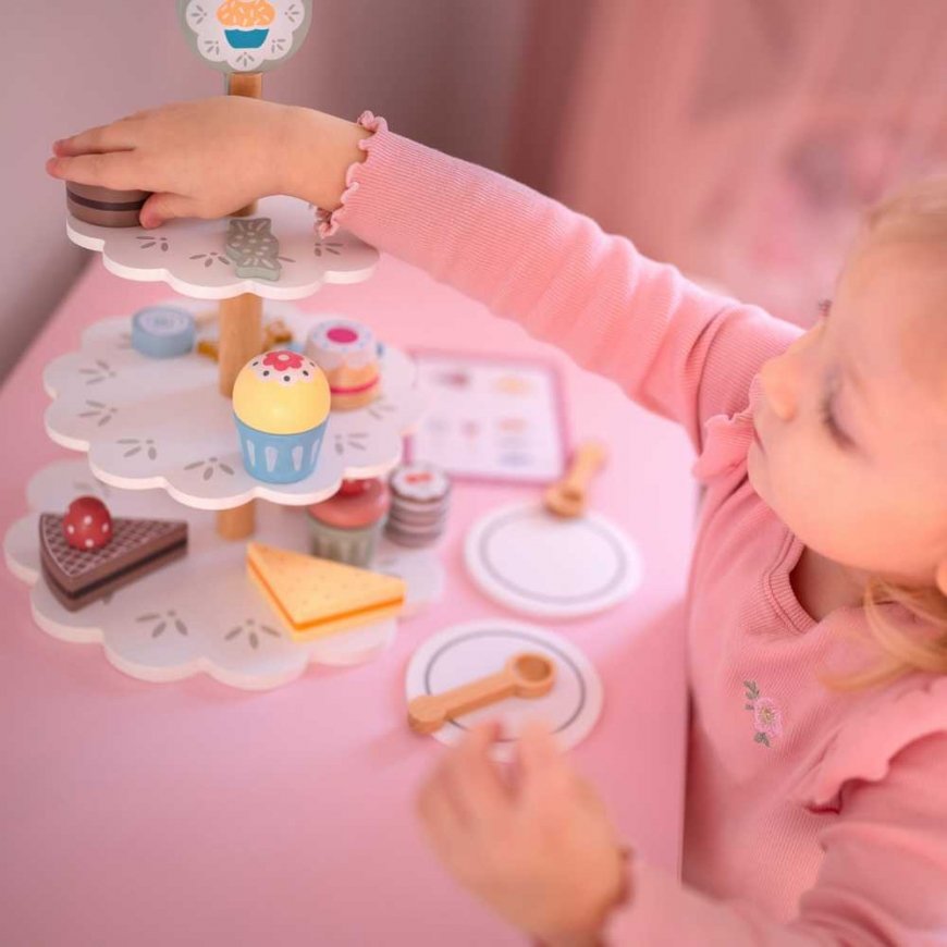 Tooky Toys TOOKY TOY Candy Plates Wooden Stand Cupcakes Cakes – 3